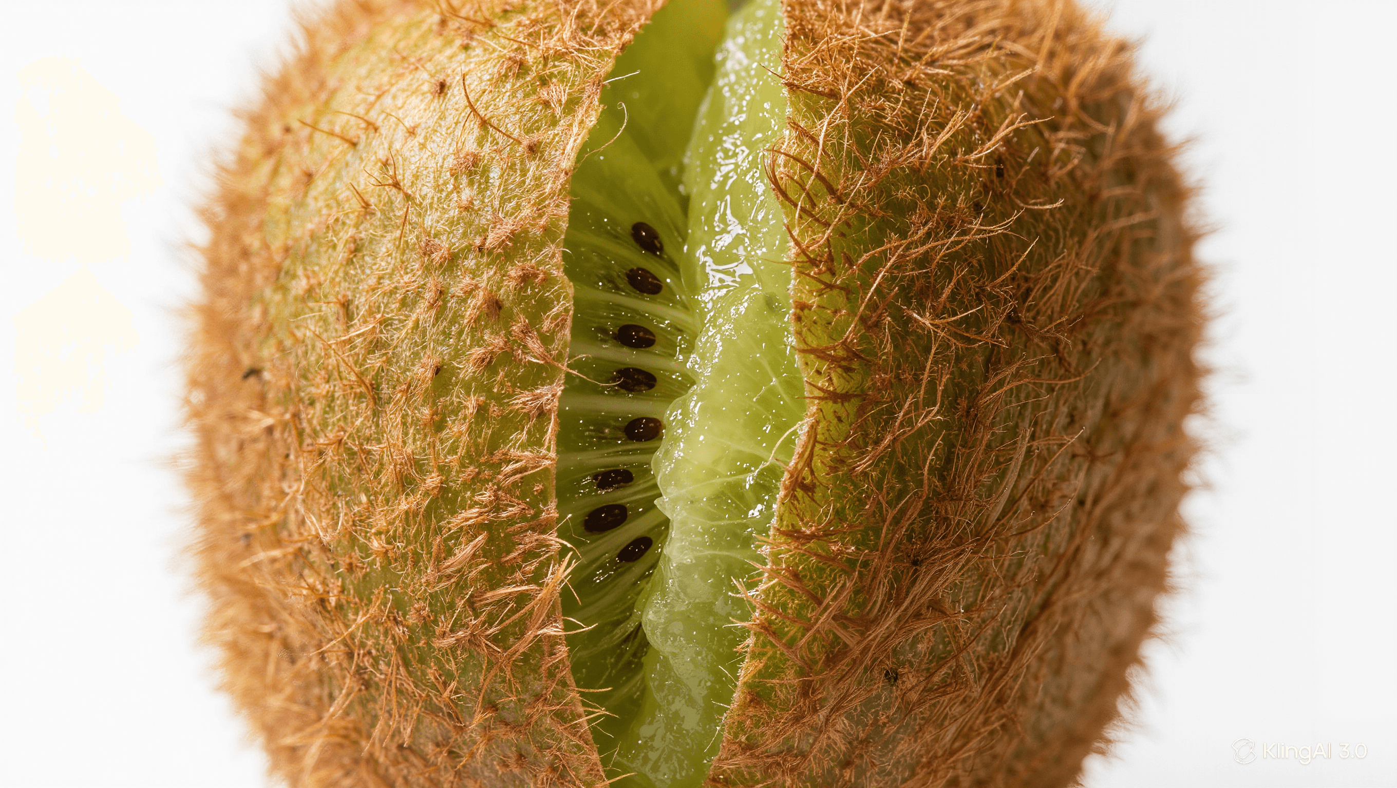 Macro texture kiwi évoquant la précision de lecture du laser
